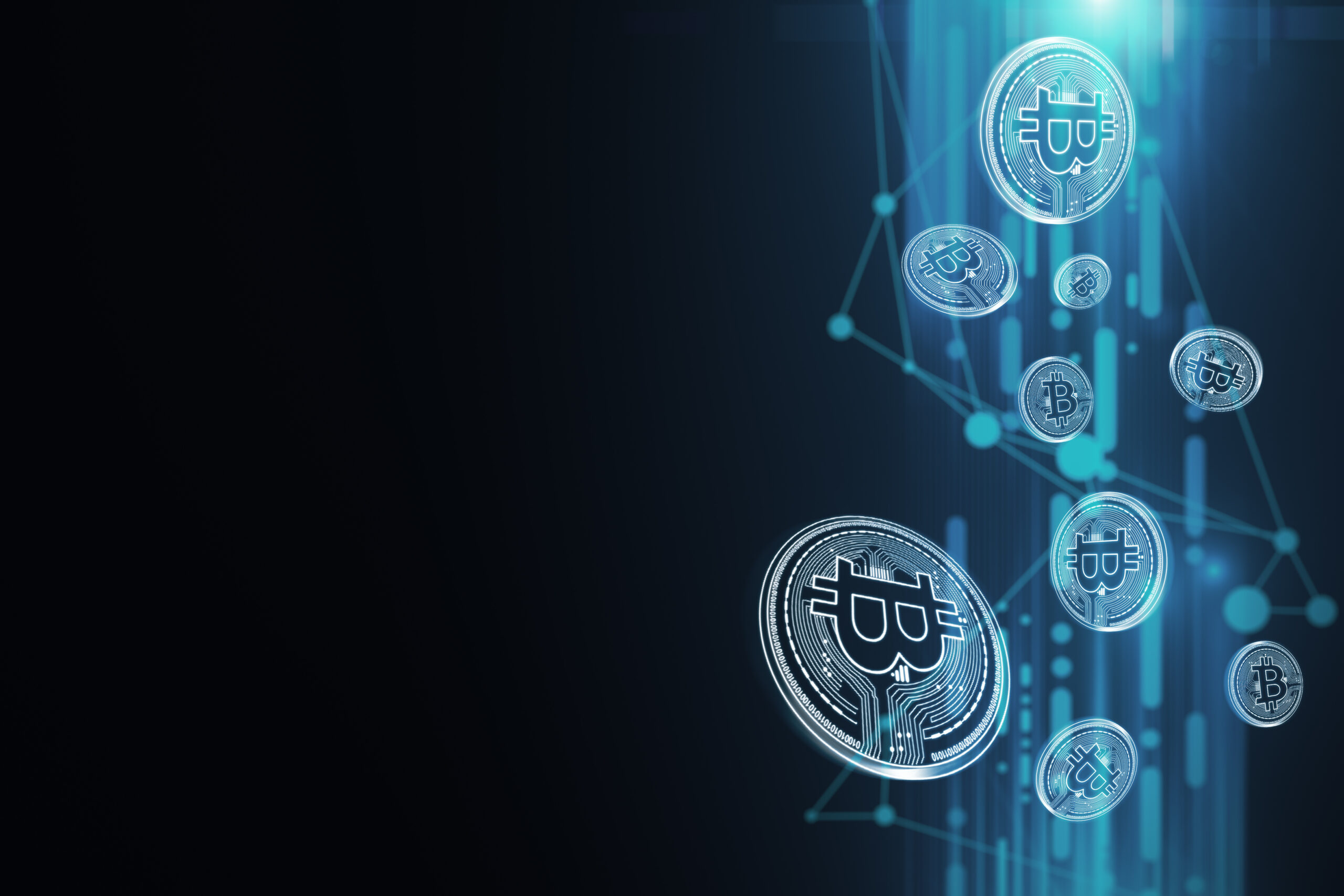 Blue bitcoin wallpaper